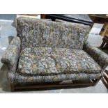 Early 20th century two-seat sofa and two single armchairs in patterned upholstery (3)  Condition