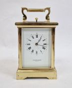 20th century brass and glass carriage clock, the dial marked 'Taylor & Bligh', with Roman numerals