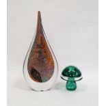 Teardrop-shaped Art glass vase with internal multi
