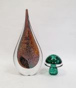 Teardrop-shaped Art glass vase with internal multi