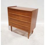 MId century modern teak chest by Skeie & Co, Mobelfabrikk Norheimsund of four long drawers, on