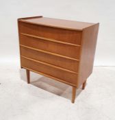 MId century modern teak chest by Skeie & Co, Mobelfabrikk Norheimsund of four long drawers, on