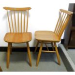 Set of four mid century-style stickback chairs in the manner of Ercol (4)