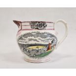 19th century Sunderland lustre jug decorated with 'West View of the Cast Iron Bridge ...'