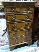 20th century mahogany chest of two short over four long drawers, on bracket feet, 83cm x 47cm x 38cm