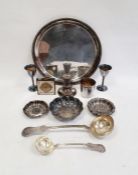 White metal and plated wares to include ladles and spoon, French silver coloured metal stamped