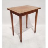 19th century mahogany and inlaid occasional table, the rectangular top with rounded corners, on