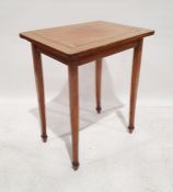 19th century mahogany and inlaid occasional table, the rectangular top with rounded corners, on