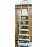 Set of vintage wooden stepladders