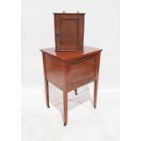 Late 19th/early 20th century mahogany single door pot cupboard, on square section supports to
