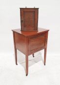 Late 19th/early 20th century mahogany single door pot cupboard, on square section supports to