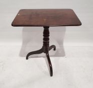 19th century mahogany snap-top tripod occasional table with rectangular top, inverse ogee