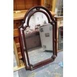 Modern mirror in mahogany frame, 107cm x 67cm