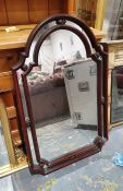 Modern mirror in mahogany frame, 107cm x 67cm