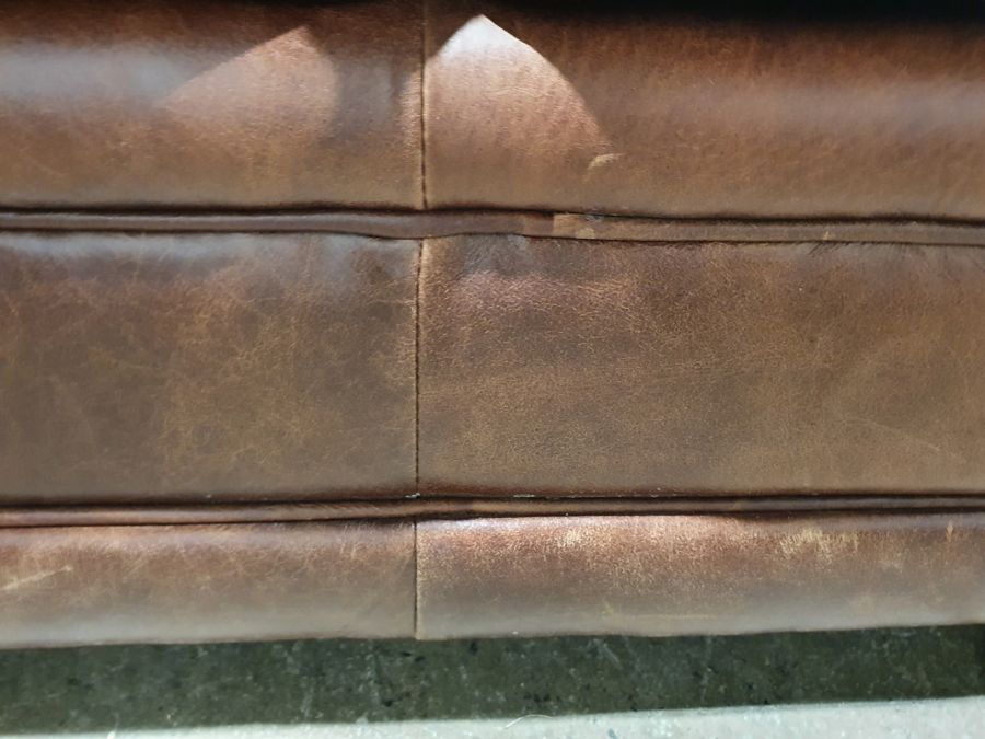 Modern two-seater brown leather Chesterfield sofa  Condition ReportSome light surface marks and - Image 12 of 21