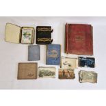 Ephemera to include black and white Victorian photograph album, leather-bound with brass clasp,