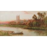Daniel Sherrin (British, 1868-1940)   Pair of watercolours River scenes with churches, signed