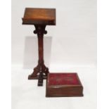 Mid 19th century Gothic revival oak lectern, having cluster pilaster column and on cruciform base,