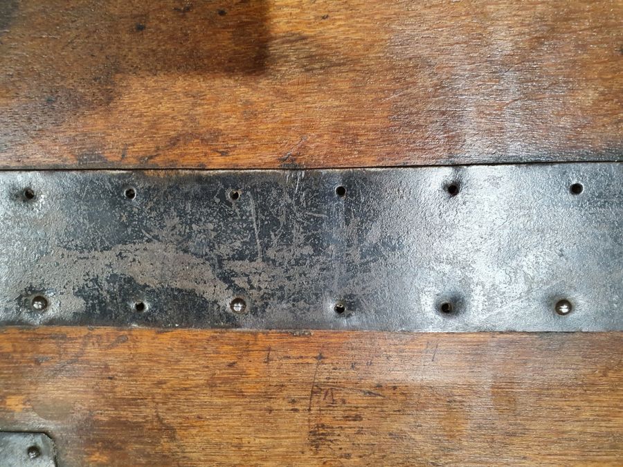 Oak and iron-bound chest marked to inside 'Mappin - Image 11 of 36