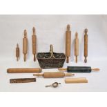 Vintage kitchenalia to include assortment of wooden rolling pins