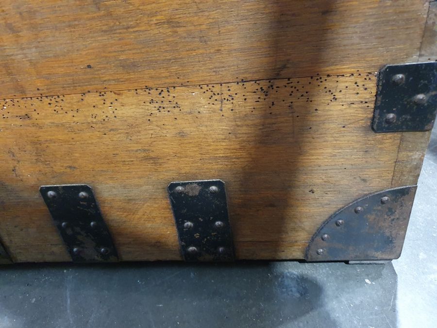 Oak and iron-bound chest marked to inside 'Mappin - Image 23 of 36