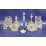 Edinburgh cut glass decanter, 20cm, a Webb Corbett cut glass decanter together with further cut