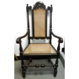 Modern beech-framed armchair in the Charles II taste