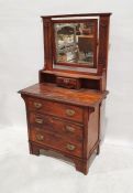 Early 20th century Art Nouveau-style dressing chest, the superstructure above three drawers, on