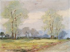 James Payne Watercolour Landscape, indistinctly signed lower left F M Tuckwell  Oil on board