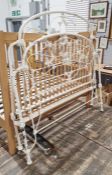 Vintage tubular white painted metal head and footboard and rails