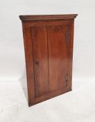 Oak wall-hanging corner cupboard with single door, 97.5cm x 45cm x 45cm