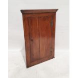 Oak wall-hanging corner cupboard with single door, 97.5cm x 45cm x 45cm