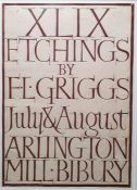 20th century school 'XLIX Etchings by F.L. Griggs July and August Arlington Mill, Bibury' poster,