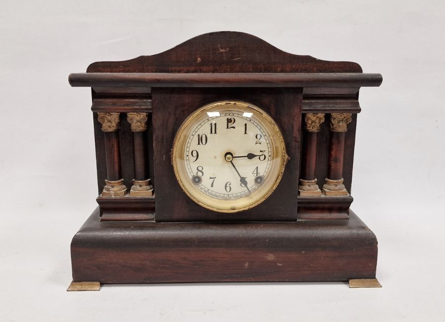 20th century mantel clock with Arabic numerals to the dial, marked 'Made by The Sessions Clock Co