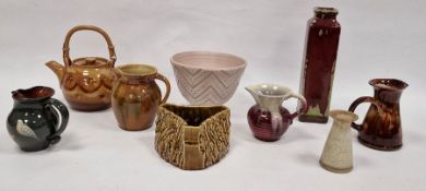 Van der Straeten pottery bowl with chevron sgraffito decoration, dated 1978 (the pottery started