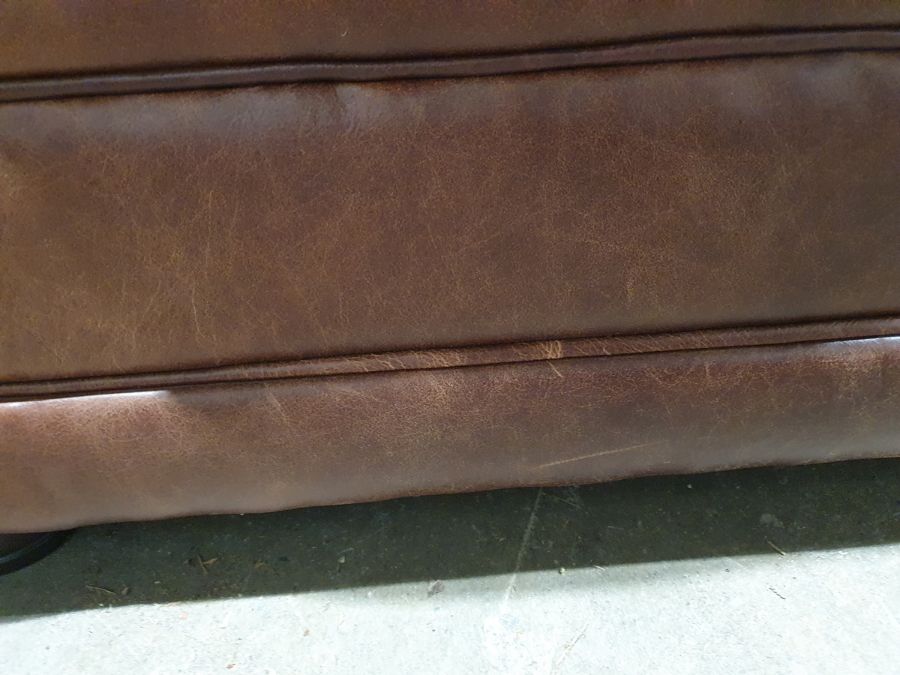 Modern two-seater brown leather Chesterfield sofa  Condition ReportSome light surface marks and - Image 14 of 21
