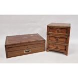 20th century Eastern hardwood miniature chest of t