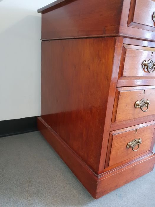 Late 19th/early 20th century walnut pedestal desk - Image 15 of 20