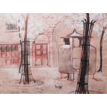 20th century school Watercolour Street scene, unsigned, with inscription verso "David in lieu of the