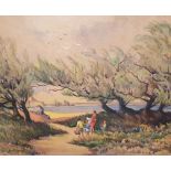 Rex Frederick Hopes (1890-1982) (Bristol Savage Club of art)  Watercolour Beach scene, signed