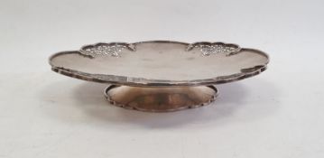 George VI silver footed tazza with pierced decoration, on single foot, Birmingham 1937, Charles S