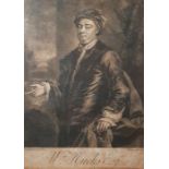 After John Van de Vanderbank Mezzotint "Wm Hucks Esq." by I. Faber 1737, marked sold by I.Faber at
