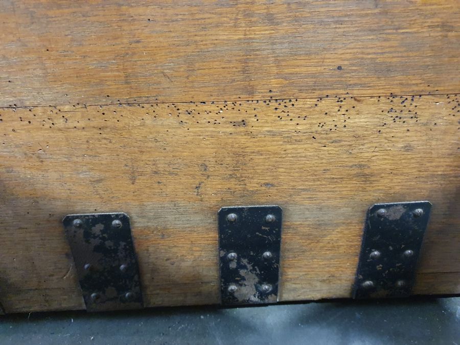 Oak and iron-bound chest marked to inside 'Mappin - Image 22 of 36