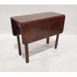 19th century mahogany pembroke table on chamfered supports, 68cm x 81cm x 97.5cm