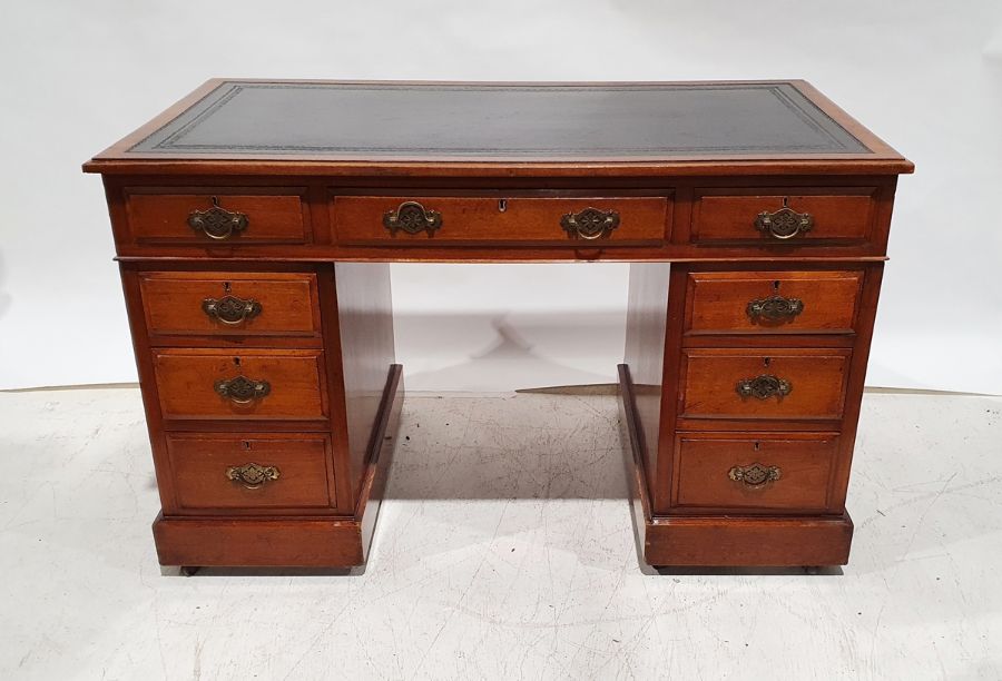 Late 19th/early 20th century walnut pedestal desk