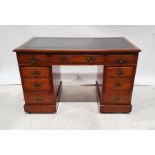 Late 19th/early 20th century walnut pedestal desk