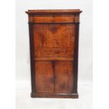 Continental secretaire a abattant, the moulded cornice above single drawer, full fitted interior and