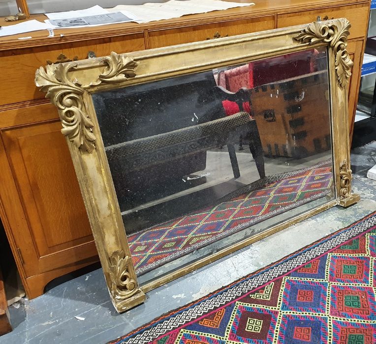 Rectangular over mantel mirror in acanthus moulded frame, 83cm x 121cm - Image 2 of 2