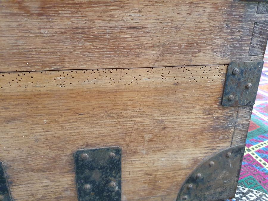 Oak and iron-bound chest marked to inside 'Mappin - Image 17 of 36