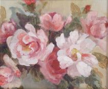 Hilda Ireland (20th century) Pair of oils on board Still life, study of roses, each signed lower